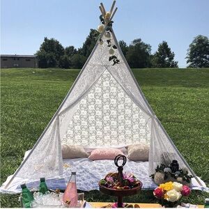 White Lace Teepee Tent
